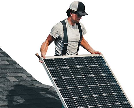 Guy Holding Solar Panel