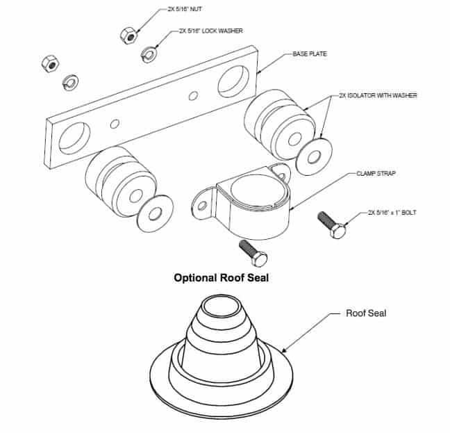 Roof Mount Kit without Seal - 1-TWA-19-02 1