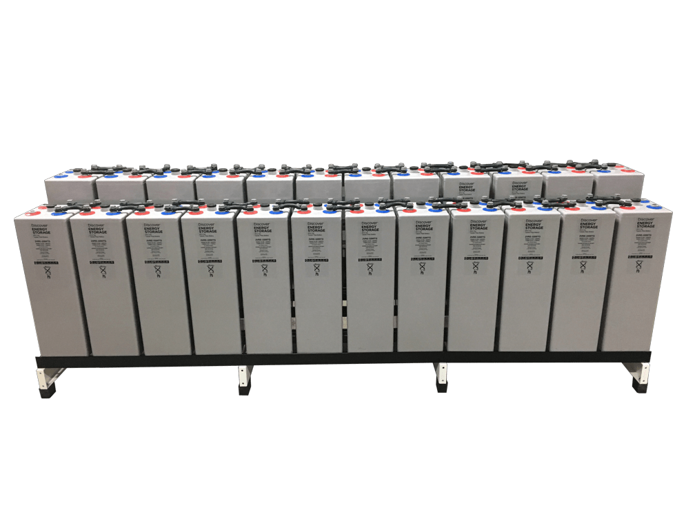 Discover Battery OPzV Tubular Gel 1,265Ah 60.7kWhr / 48VDC w/ Racking & Interconnects (24) Battery Bank 1