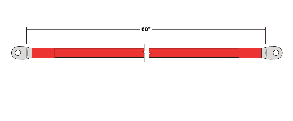 2/0 - 60" UL Cable (Red) 1