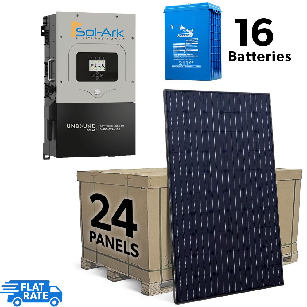 9.36 kW Grid Tied Backup System with Sol-Ark Inverter, 24 Heliene 390 watt Panels and AGM Battery Bank 1