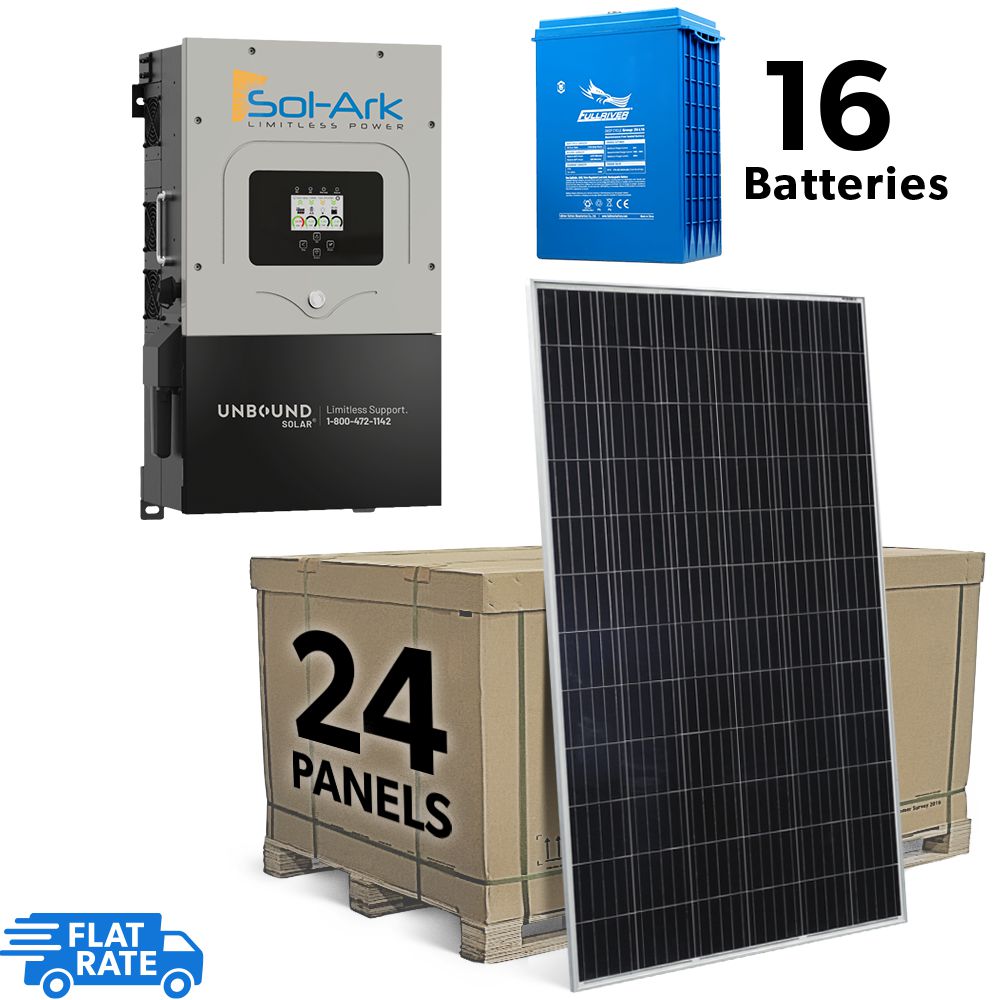 8.88 kW Grid Tied Backup System with Sol-Ark Inverter, 24 Astronergy Solar 370 watt Panels and AGM Battery Bank 1