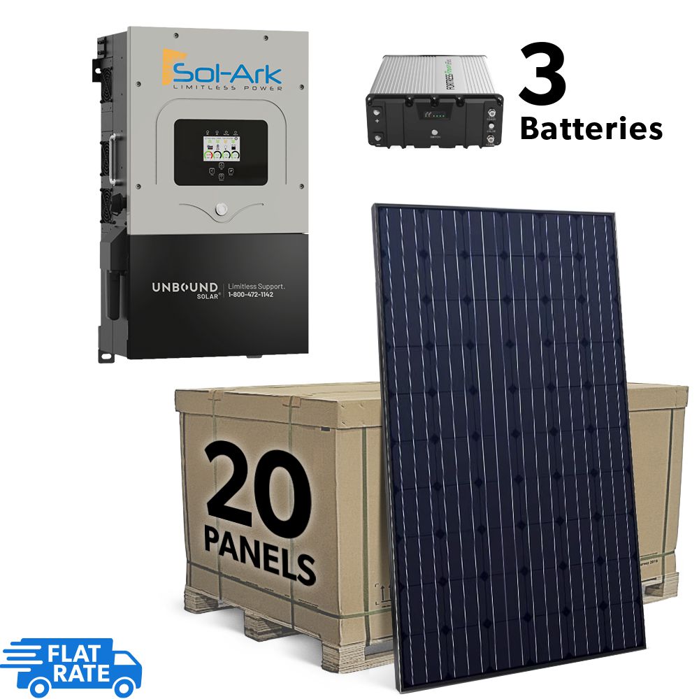 7.8 kW Grid Tied Backup System with Sol-Ark Inverter, 20 Heliene 390 watt Panels and LFP Battery Bank 1