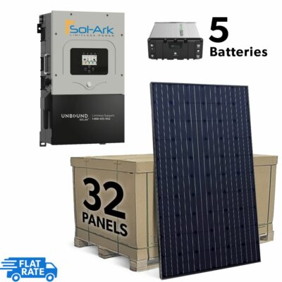 12.48 kW Grid Tied Backup System with Sol-Ark Inverter, 32 Heliene 390 watt Panels and LFP Battery Bank 1
