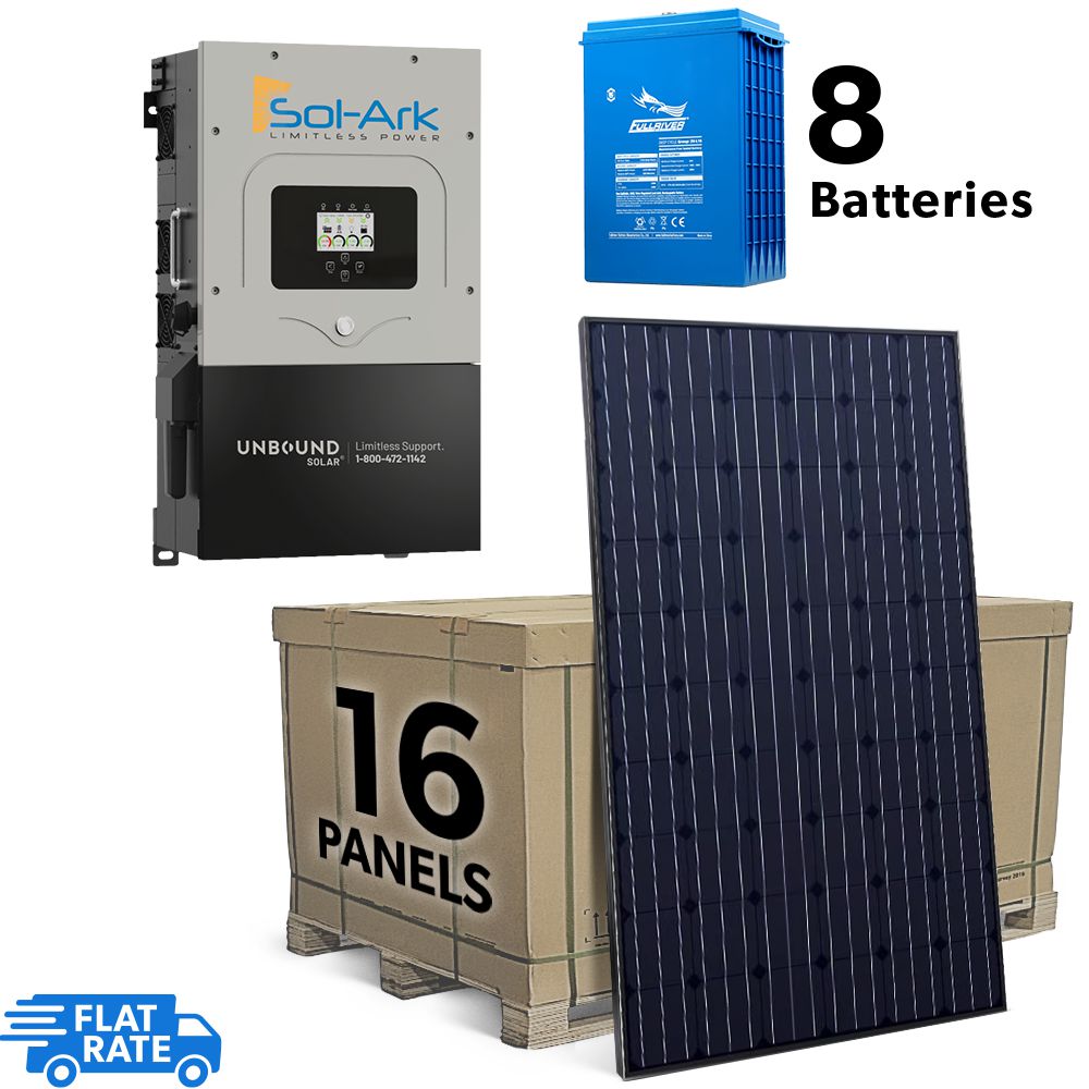 6.24 kW Grid Tied Backup System with Sol-Ark Inverter, 16 Heliene 390 watt Panels and AGM Battery Bank 1